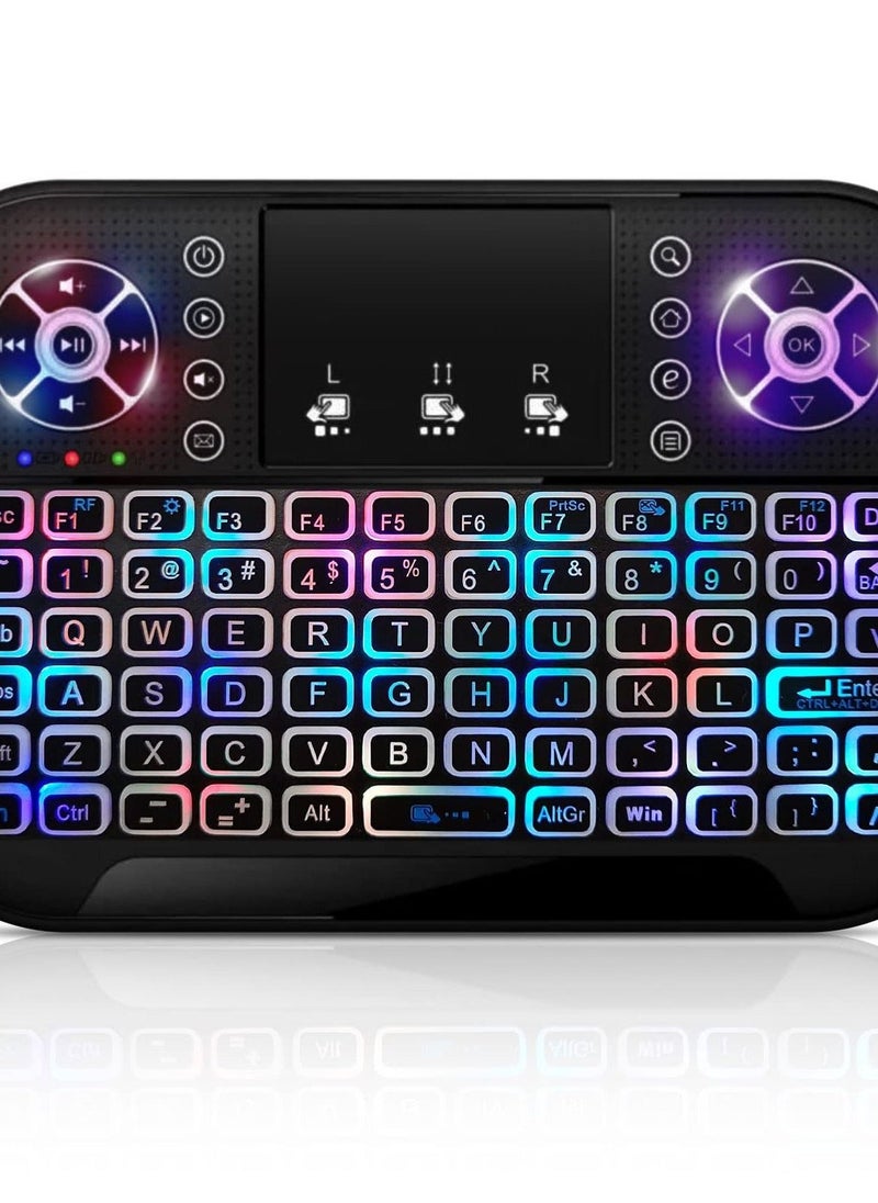 Mini Wireless Keyboard with 7 Colors RGB Backlit and Touchpad , Seamless Connectivity,  Ideal for Smart TV, PC, Laptops, and More - Image 1