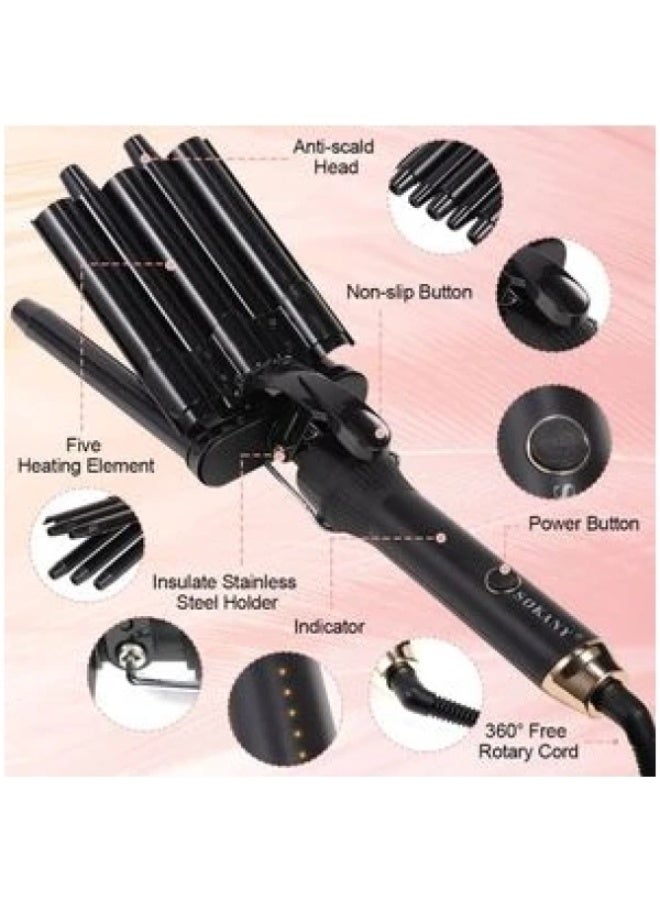 sokany Ceramic Curling Iron with Smart Heat Control – 5 Temperature Settings & Non-Stick Plates for Smooth, Damage-Free Styling - Image 1