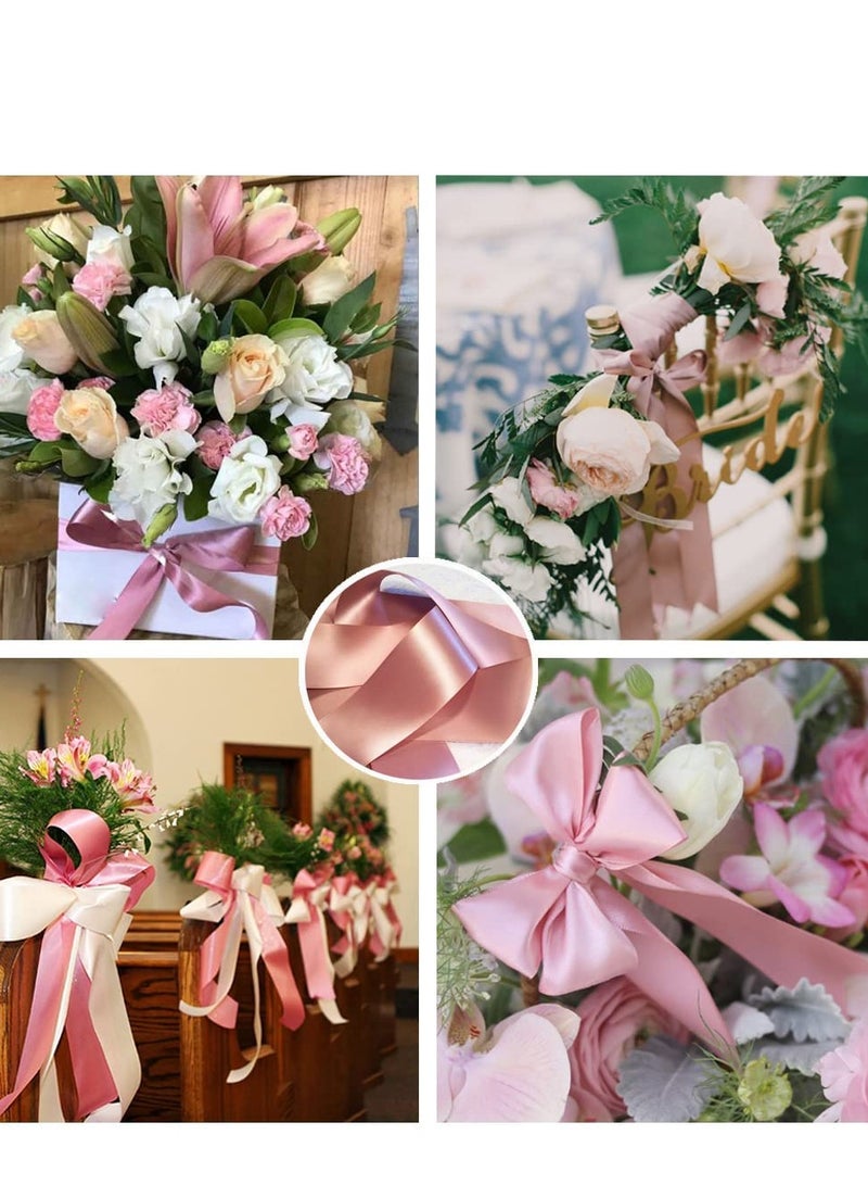 KASTWAVE Pink Ribbon, 1-1/2" x 25 yd Fabric Ribbon, Pink Girly Hearts for Gift Boxes, Crafts, Hair Bow Making, Wreaths, Wedding Party Decorations and Other Sewing Projects - Image 4