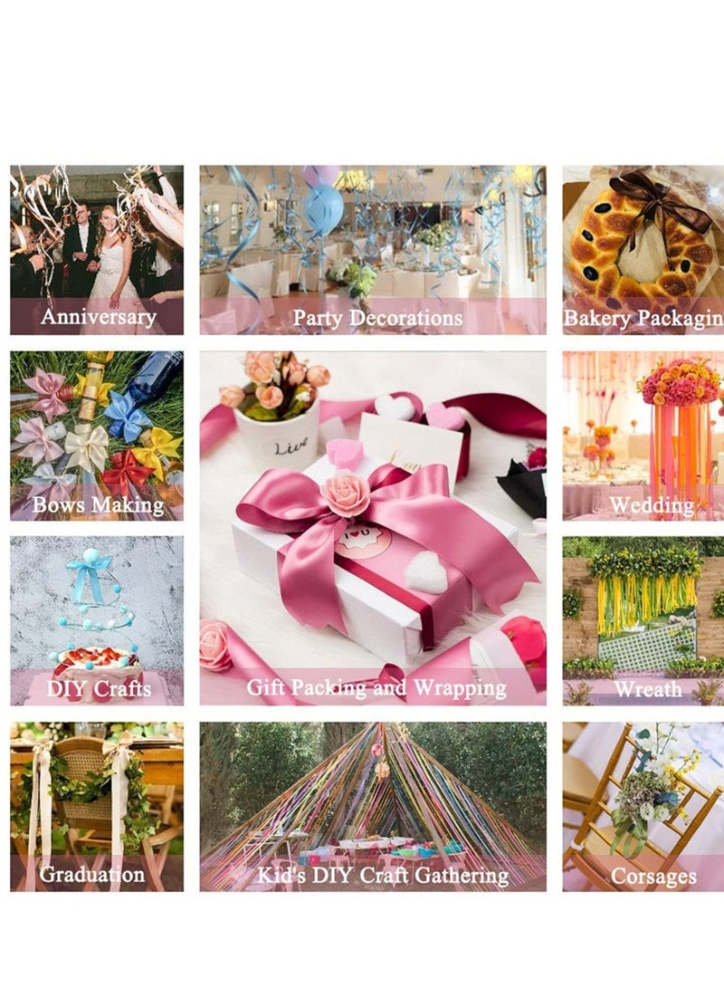 KASTWAVE Pink Ribbon, 1-1/2" x 25 yd Fabric Ribbon, Pink Girly Hearts for Gift Boxes, Crafts, Hair Bow Making, Wreaths, Wedding Party Decorations and Other Sewing Projects - Image 5