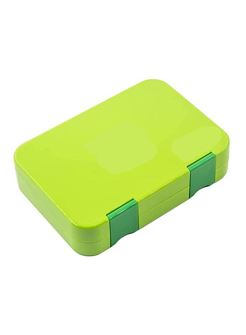 Arabest صندوق غداء بينتو بوكس بينتو للأطفال مع 6 أقسام - صندوق غداء مانع للتسرب للأولاد والبنات، خالٍ من البيسفينول A، آمن للاستخدام في غسالة الأطباق في الميكروويف، صندوق غداء للمدرسة (أخضر) - Image 3