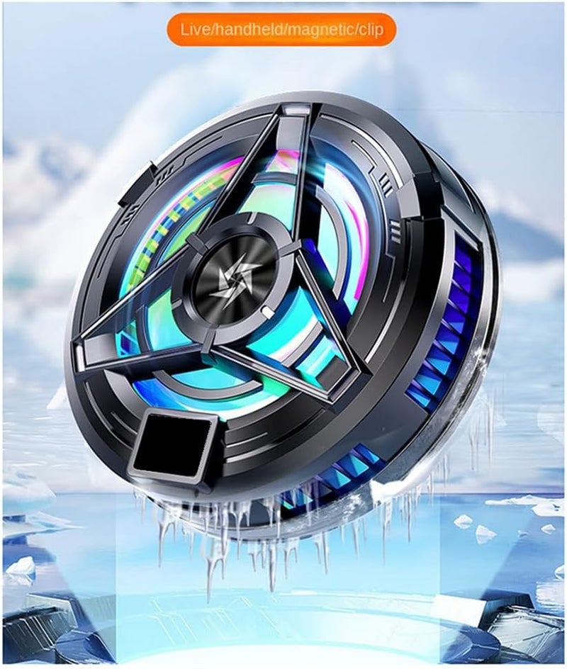 Silent semiconductor cooling fan, aluminum ABS material, white, including radiator, back clip, magnetic sheet, electrostatic film, charging cable, finger cover. - Image 3