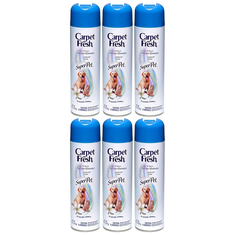 Carpet Fresh Super Pet Carpet and Room Pet Oder Eliminator, Animal Smell remover, No Vacuum Formula, 10.5 OZ [6-pack]