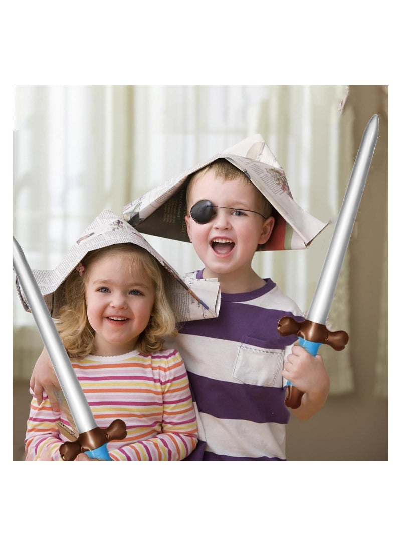 12Pcs Inflatable Swords Toy, Inflated Knife Toy Swords Weapons Swords Set, 24inch Plastic Swords for Kids Birthday Theme Party Costume Cosplay Supplies, Stage Props - Image 3