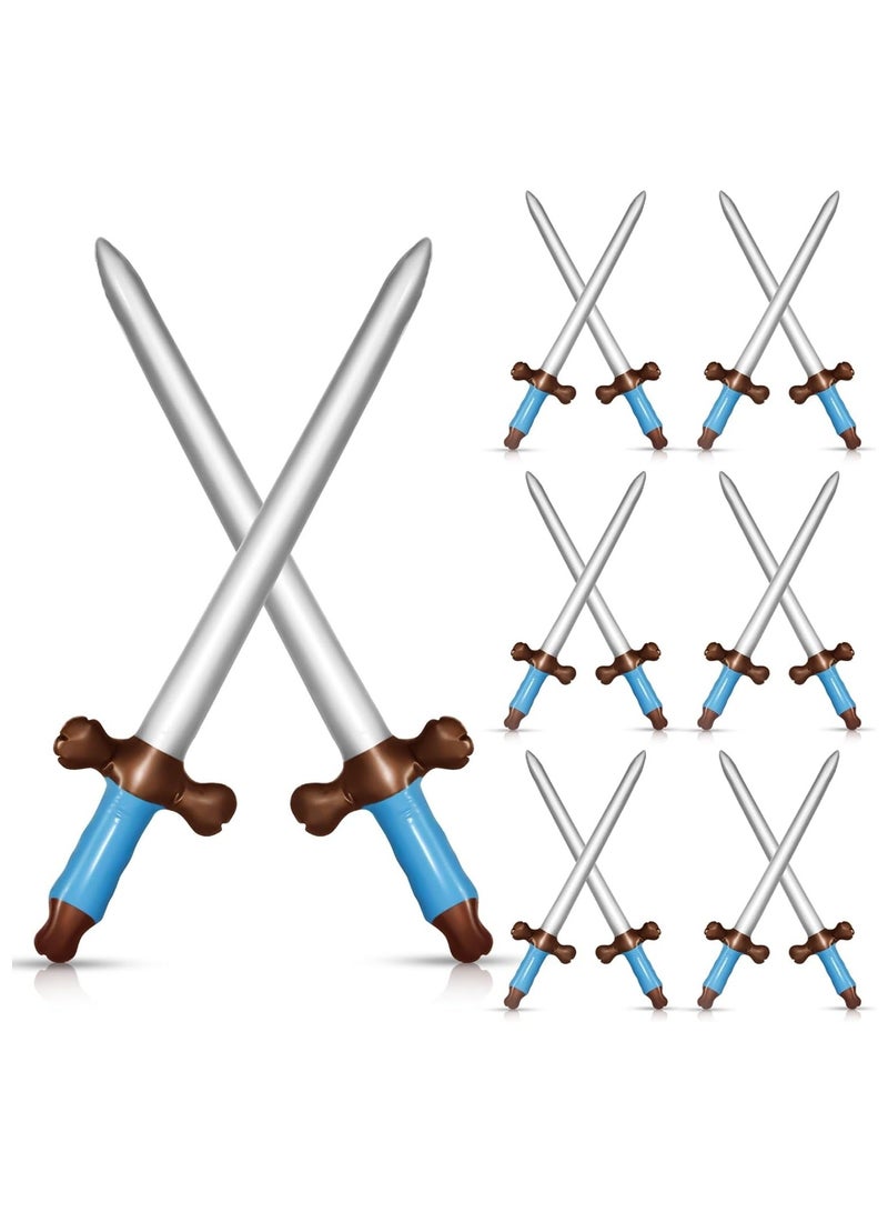 12Pcs Inflatable Swords Toy, Inflated Knife Toy Swords Weapons Swords Set, 24inch Plastic Swords for Kids Birthday Theme Party Costume Cosplay Supplies, Stage Props - Image 1