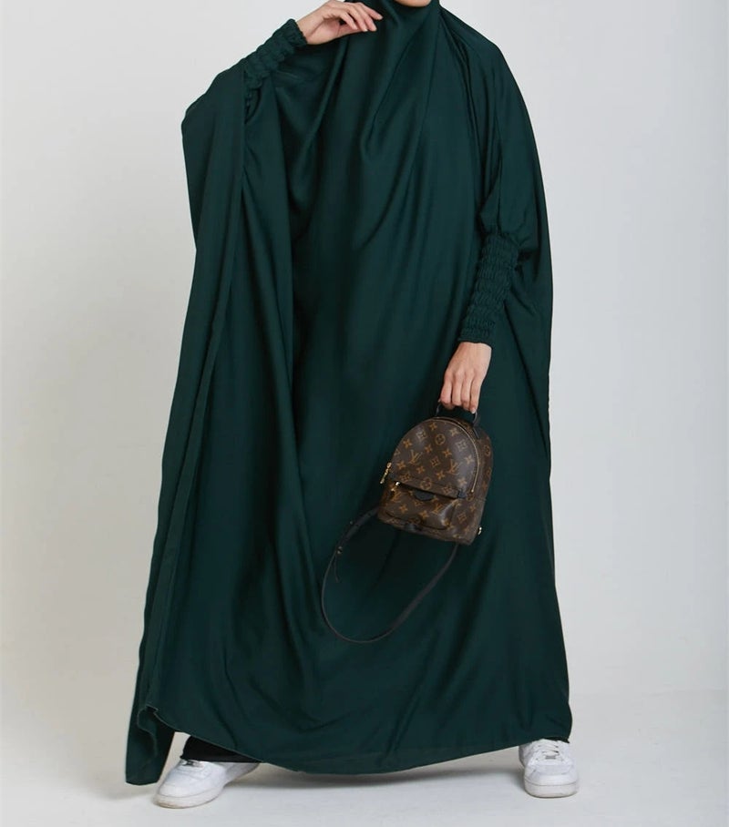 Elegant Solid Color Long Robe for Women Dark green 