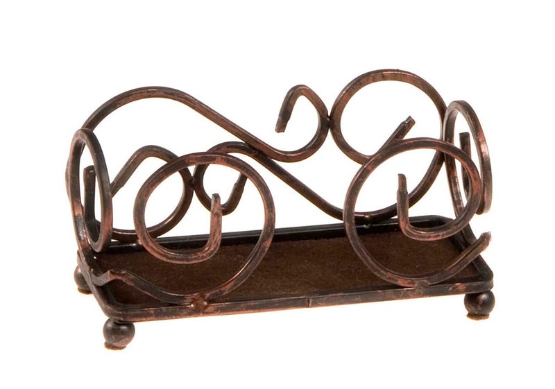 Thirstystone Bronze Colored Iron Coaster Holder with Ball Feet Holds 4-4" Round or Square Coasters - Image 1