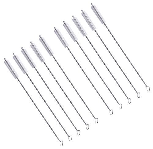 WAFJAMF WAF Straw Brush Washing Brushes Tool Nylon Skinny Pipe Tube Cleaner 173mm x5mm Set of 10 