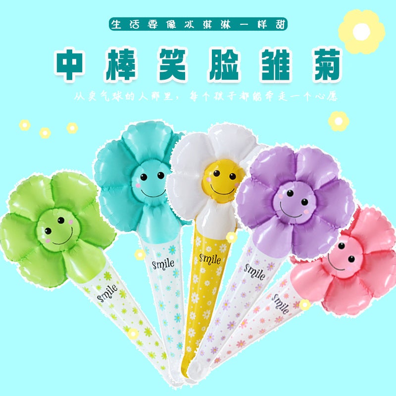 New Hand-Held Percussion Stick Medium Stick Cartoon Aluminum Film Balloon Stall Micro-Business Push-Sweep Code Activity Balloon - Image 2