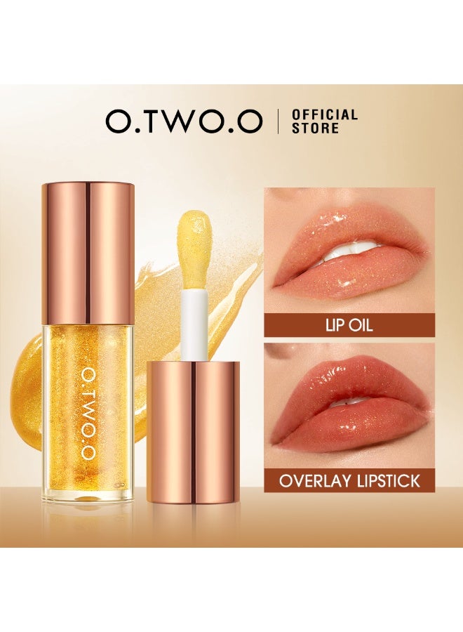 أوتو O.TWO.O Plump Shiny Crystal Lip Gloss – High Shine & Moisturizing (#1, HONEY) - Image 4