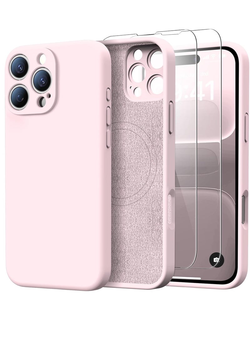 ELTRAZONE iPhone 16 Pro Max Case with 2 Screen Protectors – Liquid Silicone Protective Phone Case (6.9") – Compatible with MagSafe – Upgraded Camera Protection – Elegant Pink - Image 1