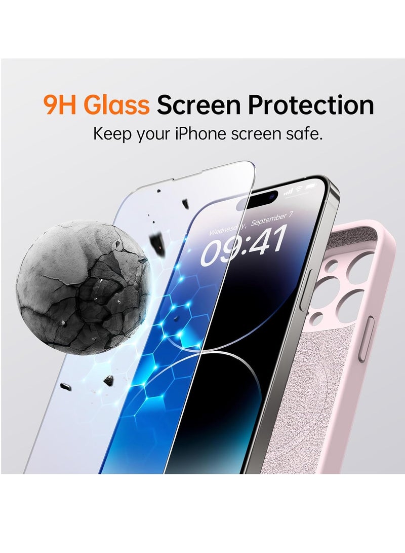 ELTRAZONE iPhone 16 Pro Max Case with 2 Screen Protectors – Liquid Silicone Protective Phone Case (6.9") – Compatible with MagSafe – Upgraded Camera Protection – Elegant Pink - Image 4