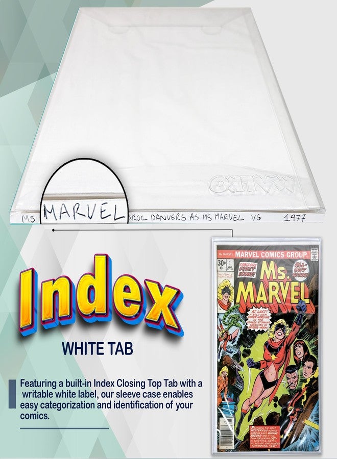 MALKO Comic Book Top Loader Protective Sleeve Case for Silver Copper & Modern Comics - with Index Tab - 10 Pack - Image 5