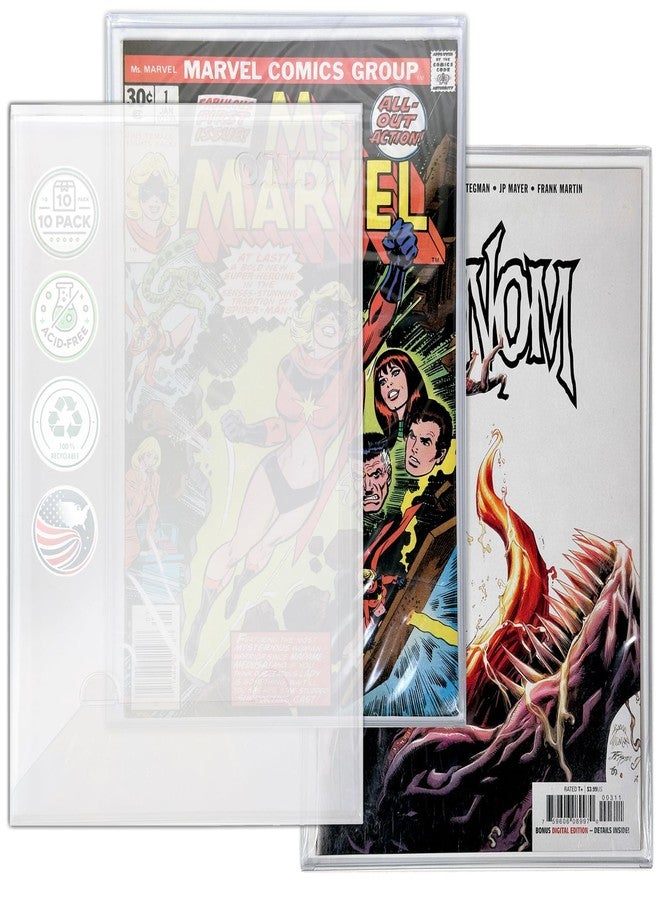 MALKO Comic Book Top Loader Protective Sleeve Case for Silver Copper & Modern Comics - with Index Tab - 10 Pack - Image 1