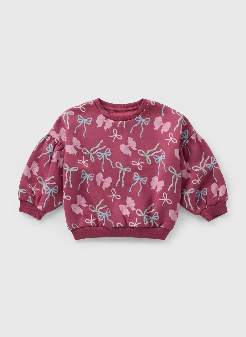 Matalan Girls Burgundy Bow Sweatshirt