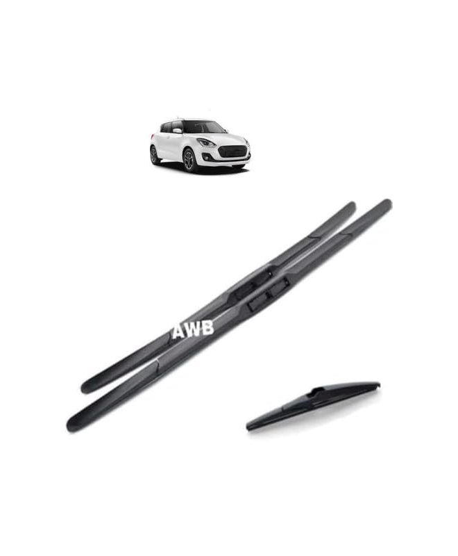 AWB® Hybrid Wiper Blades Front With Rear Wiper Blade Set Compatible with Maruti Swift 21"+19"+10"(Pack of 3) - Image 1