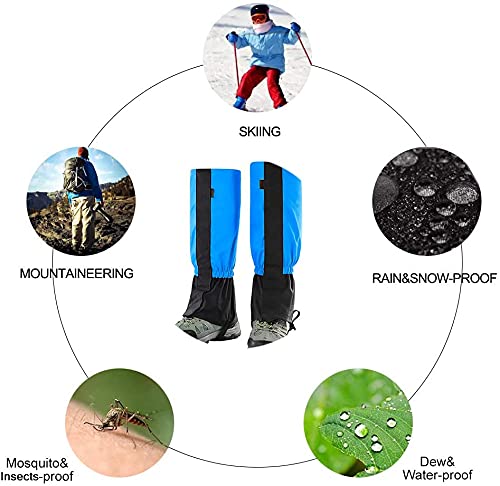 Luwint Waterproof Kids Leg Boot Gaiters - Hiking Hunting Climbing Gear for 6-12 Yrs Old Girls Boys (Blue) - Image 2