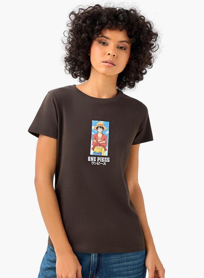 SP Characters Regular Fit Cotton T-shirt with One Piece Print - Image 1