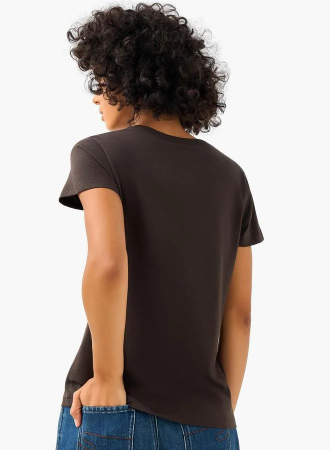 SP Characters  Regular Fit Cotton T-shirt with One Piece Print for Women | Best Price UAE
