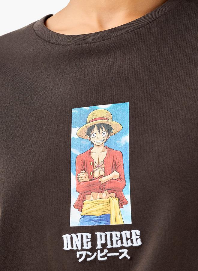 SP Characters Regular Fit Cotton T shirt with One Piece Print - Image 5