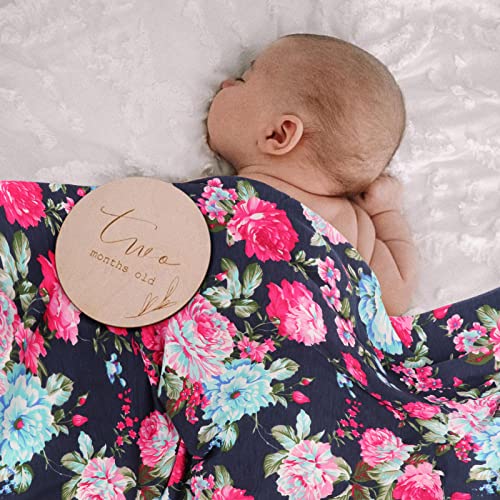 DRESHOW BQUBO Newborn Floral Receiving Blankets 3 Sets Newborn Baby Swaddling with Bow Headbands Sleepsack Toddler Warm Shower Gift - Image 3