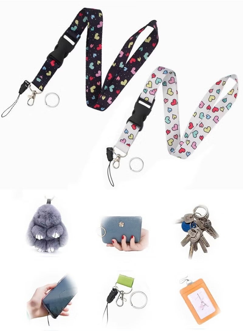 2 Pcs Neck Lanyard Cartoon Mobile Phone Rope for Keys Wallet ID Card Holder with Quick Release Buckle Long Without Strangulation - Image 1