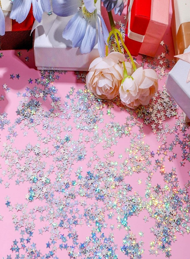 Yuomeaz 3000Pcs Star Confetti, 6 mm Silver Star Sequins for Table, Birthday, Wedding, Party, Festival Decorations (30g) - Image 2