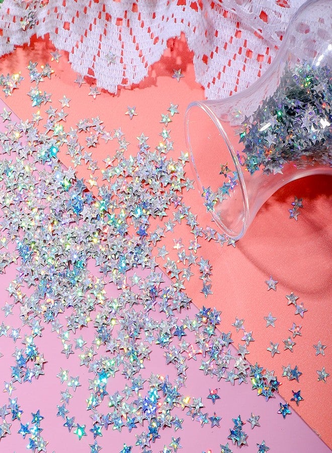 Yuomeaz 3000Pcs Star Confetti, 6 mm Silver Star Sequins for Table, Birthday, Wedding, Party, Festival Decorations (30g) - Image 3