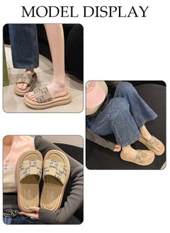 DUNISO Women's Summer Walking Sandals Air Cushion Support Platform Open Tole Slippers Comfortable Casual Wedge Sandals with Non-slip Soles Thick Sole Beach Slippers Indoor and Out Door  - Image 4