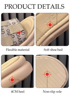 DUNISO Women's Summer Walking Sandals Air Cushion Support Platform Open Tole Slippers Comfortable Casual Wedge Sandals with Non-slip Soles Thick Sole Beach Slippers Indoor and Out Door  - Image 2