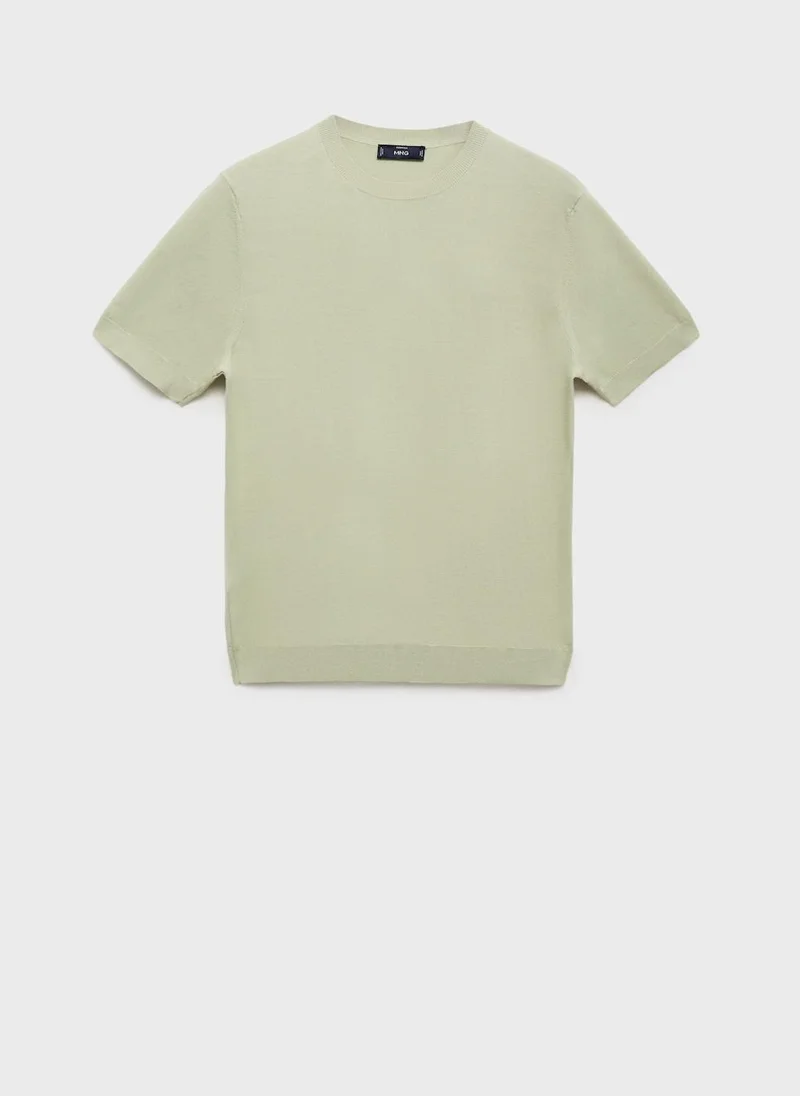 مانجو مان تيشيرت كرو نيك محبوك