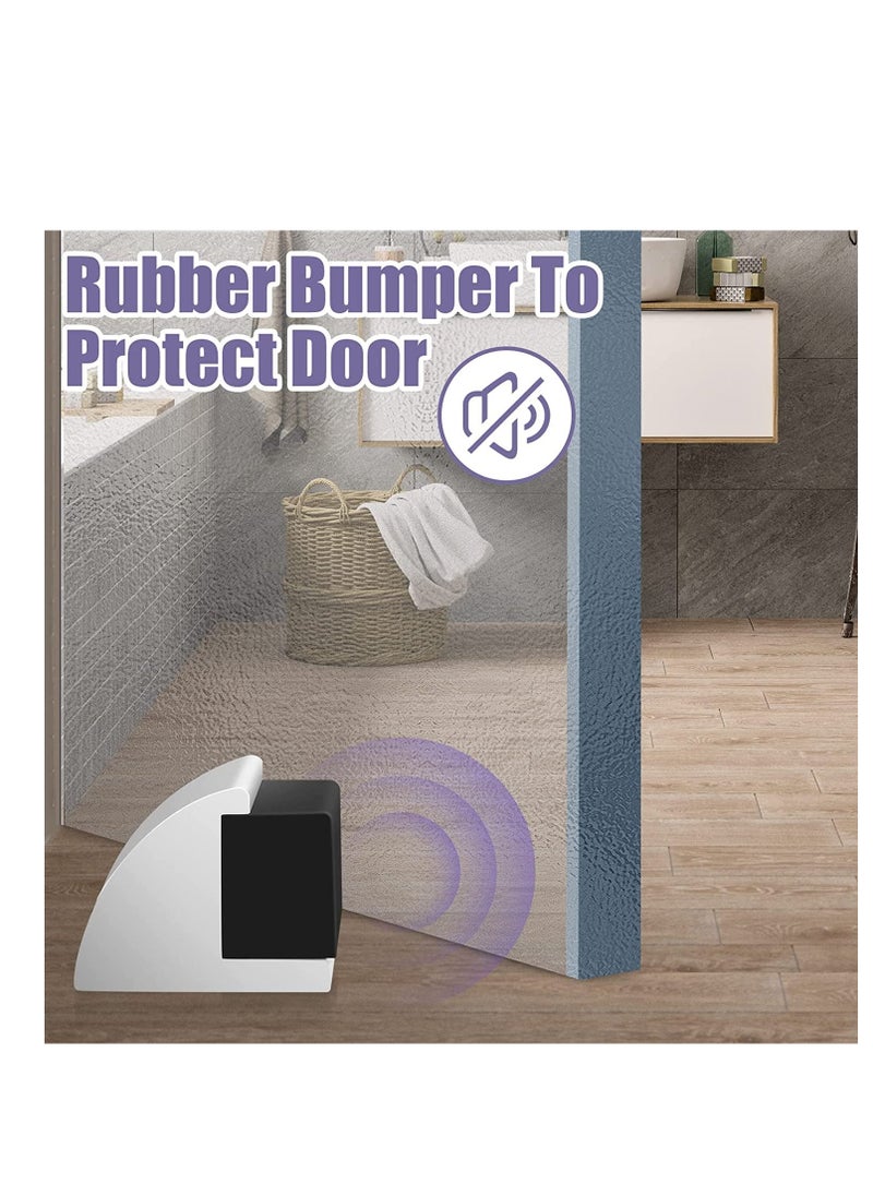 SYOSI SYOSI Door Stop Floor Door Stopper for Skirtings Stainless Steel Modern Chrome Rubber Door Wall Protector Floor Mounted Doorstop with Screws Protect Walls and Doors 2 Pack  - Image 4