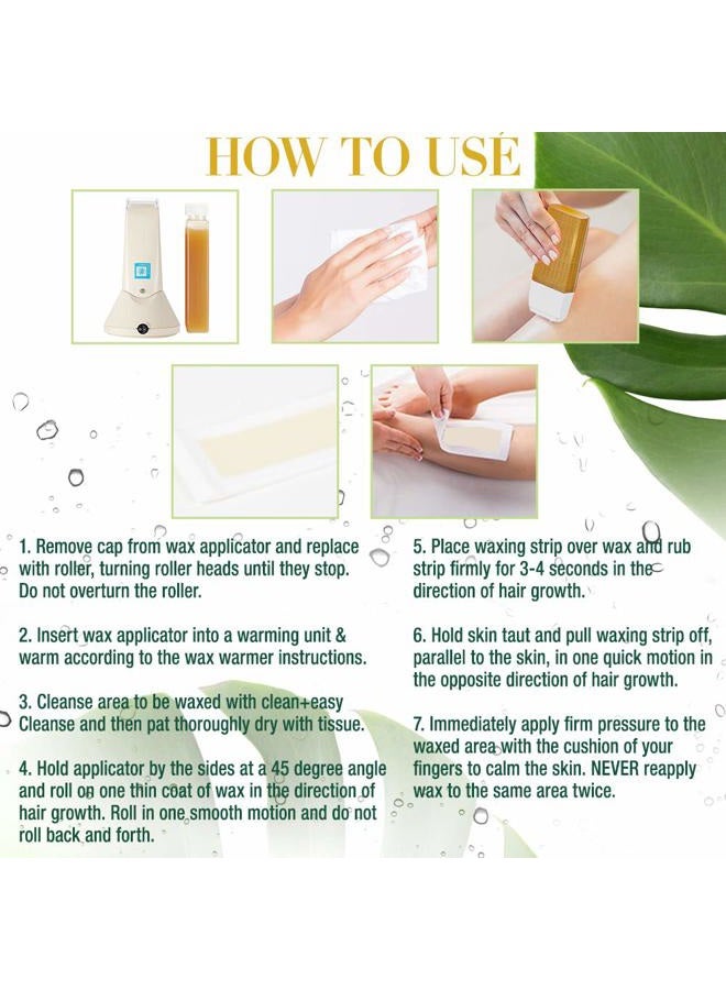 Clean + Easy Medium Original Roll On Wax Refill for Wax Cartridge, Hygienic Depilatory Hair Removal Treatment, Removes Fine to Coarse Hairs, Perfect for Delicate Skin - 3 Packs - Image 4