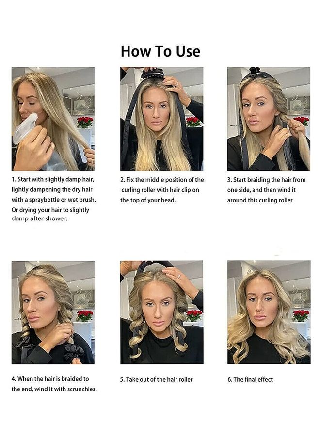 نيبمينينت مجموعة ربطة الشعر الإسفنجية لتجعيد من دون حرارة البني/الأبيض - Image 5