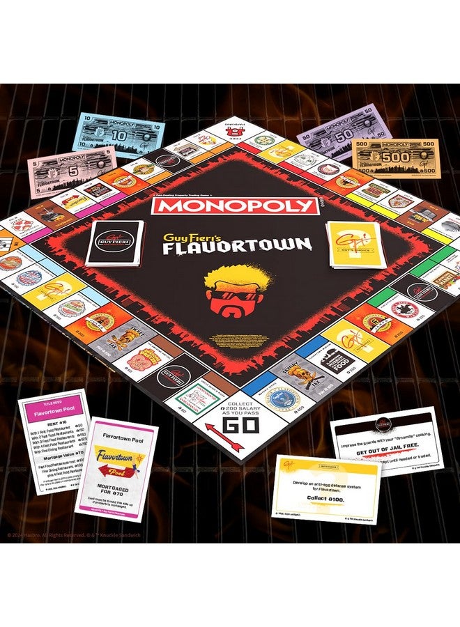 USAopoly Monopoly: Flavortown Board Game, Featuring '68 Chevy Camaro, Knuckle Sandwich Coin and More, Buy, Sell, Trade Guy Fieri’s Restaurants, Build Your Own Culinary Empire, Officially Licensed Merchandise - Image 4