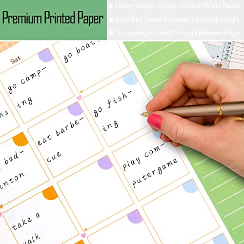 Rancco A5 Planner Inserts Monthly Planner Refills, 90 Pages Colorful 6-Ring Loose-leaf Monthly Binder Paper w/Divider, PVC Pouch, Ruler, Index Tab for Journal, Filofax, Double-sided, Undated,8.3x5.6" - Image 5