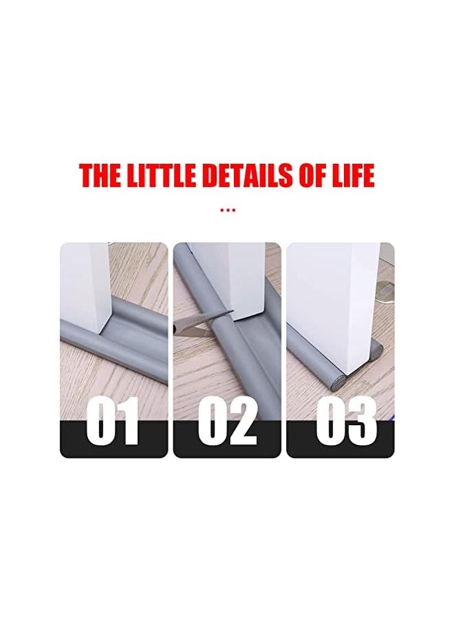 The Bros - Under Door Draft Stopper | Windproof Gap Blocker | Twin Under Door Sweeps for Interior Doors | Bottom Seal Weather Stripping | Sound Blocker | Adjustable Foam | Removable and Washable, Assorted - Image 1