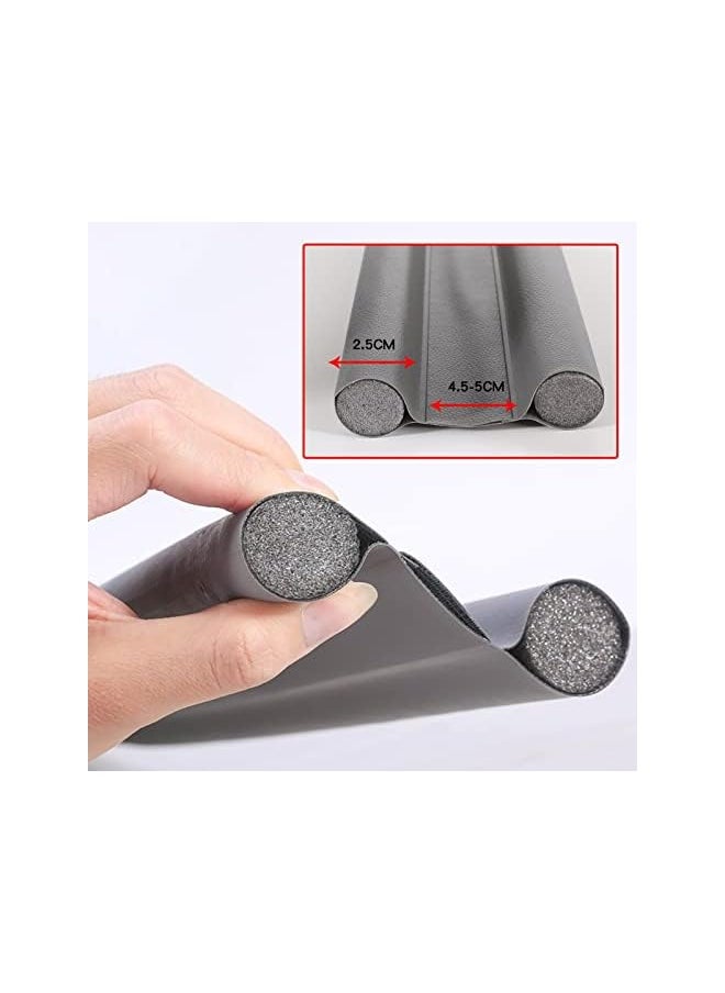 The Bros - Under Door Draft Stopper | Windproof Gap Blocker | Twin Under Door Sweeps for Interior Doors | Bottom Seal Weather Stripping | Sound Blocker | Adjustable Foam | Removable and Washable, Assorted - Image 1