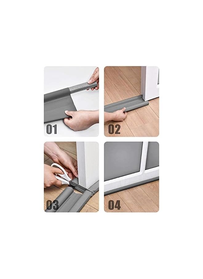 The Bros - Under Door Draft Stopper | Windproof Gap Blocker | Twin Under Door Sweeps for Interior Doors | Bottom Seal Weather Stripping | Sound Blocker | Adjustable Foam | Removable and Washable, Assorted - Image 1