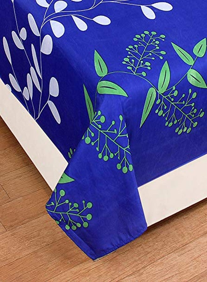 MORADO Printed Designer Cotton Single Bedsheet with 1 Pillow Cover(Royal Blue & White) - Image 2