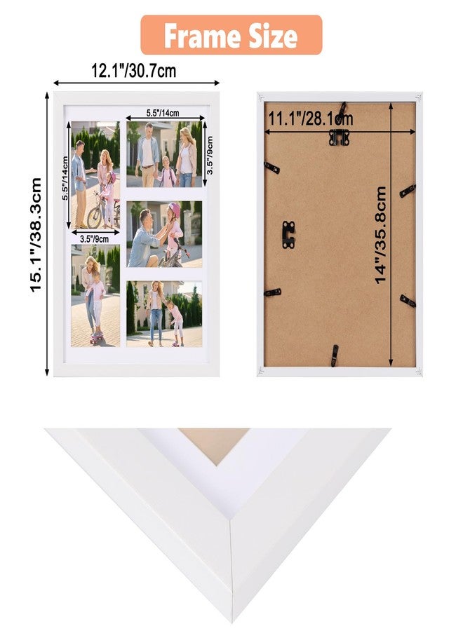 PHAREGE 5 Openings 4x6 Picture Frame Collage White 4 Pack, 11x14 Poster Frame set of 4, Display Family Wedding Photos Horizontal or Vertical on The Wall - Image 2