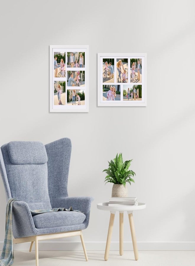 PHAREGE 5 Openings 4x6 Picture Frame Collage White 4 Pack, 11x14 Poster Frame set of 4, Display Family Wedding Photos Horizontal or Vertical on The Wall - Image 4