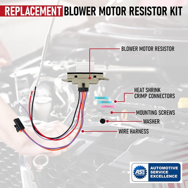 AA Ignition Blower Motor Resistor Complete Kit with Harness - Compatible with Chevy, GMC Vehicles - Image 4