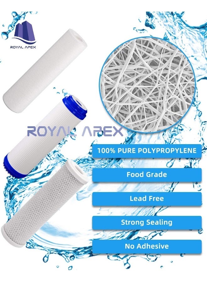 Royal Apex Royal Apex Water Filter Replacement Cartridges 10" Polypropylene Cotton Sponge Universal Cartridges, Standard Pre-filter Yarn Sediment for Standard RO Systems (Pack of 10, 10" Cotton Yarn (70g) - Image 5