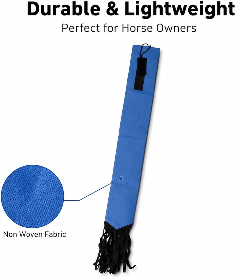 Horse Tail Protection Bag, Non Woven Fabric, 70 x 7.5cm with Hook and Loop Fasteners - Durable Airflow Material, Fringe Fly Swatter Design for Horse Care - Image 2