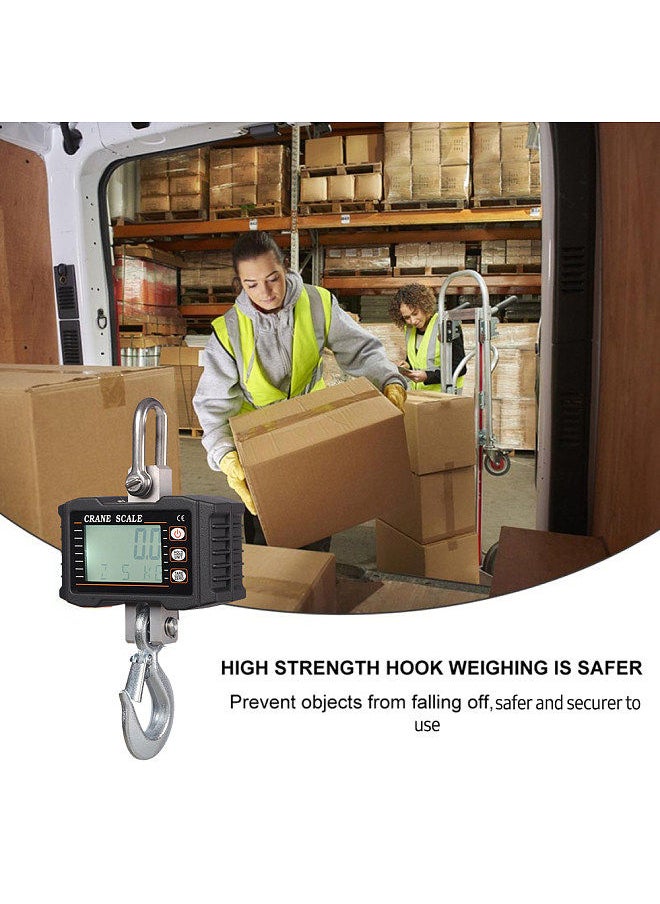 Generic - Digital Hanging Scale 1000kg/ 2204lbs Portable Heavy Duty Crane Scale LCD Backlight Industrial Hook Scales Unit Change/ Data Hold/ Tare/ Zero - Image 1