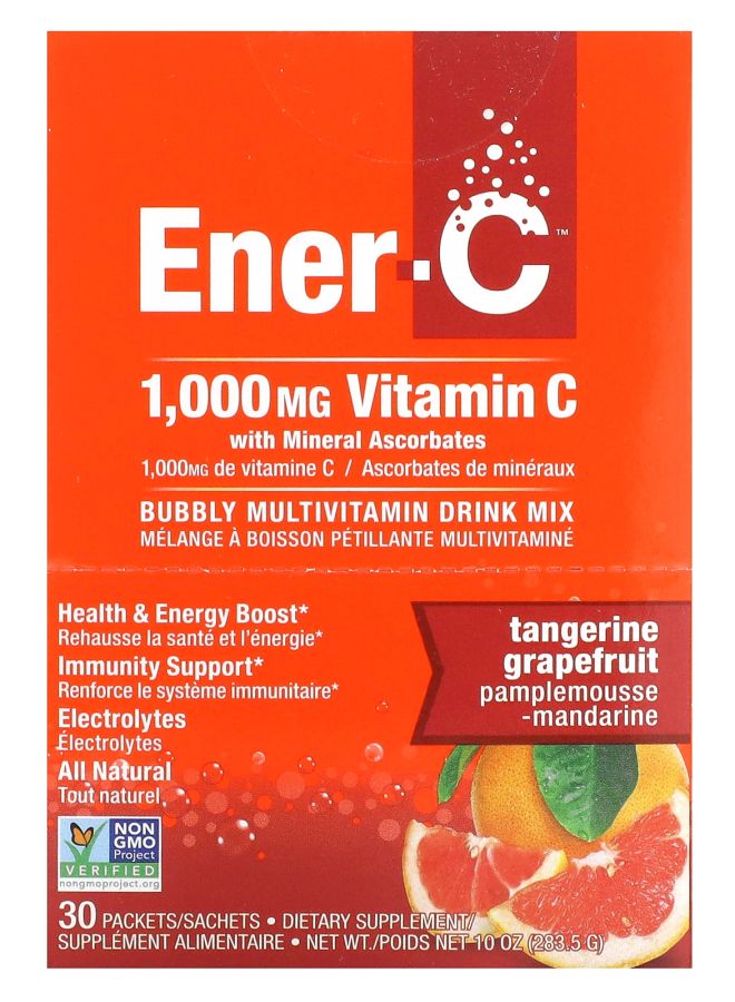 Vitamin C Bubbly Multivitamin Drink Mix Tangerine Grapefruit 1000 mg 30 Packets