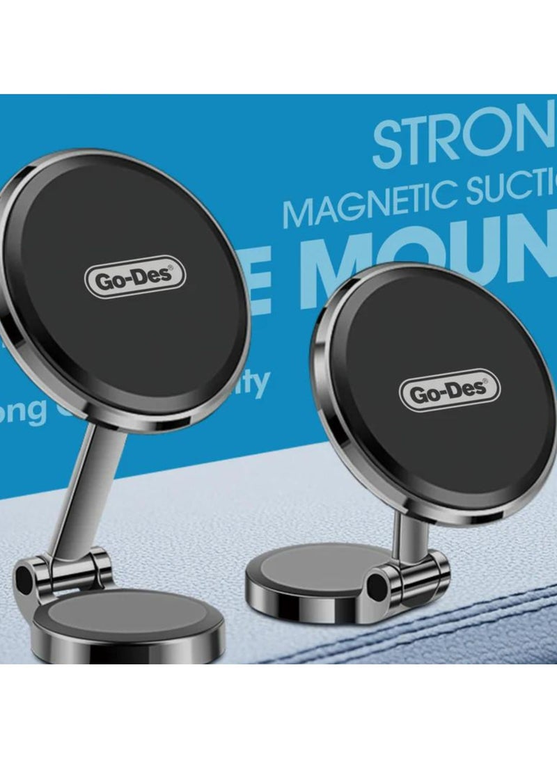GO-DES Go Des (GD-HD918) Instrument Panel Magnetic Adhesive All Model Strong Adsorption Windshield Foldable Universal Car Phone Holder_Black - Image 4