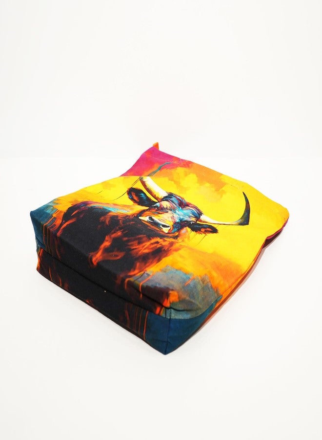 VARA Bull Art Tote Bag | Handmade | Canvas | Shoulder Bags | Ladies Handbag | Vibrant Digital Print Stylish Daily Use Shopper Bag for Women - Image 4