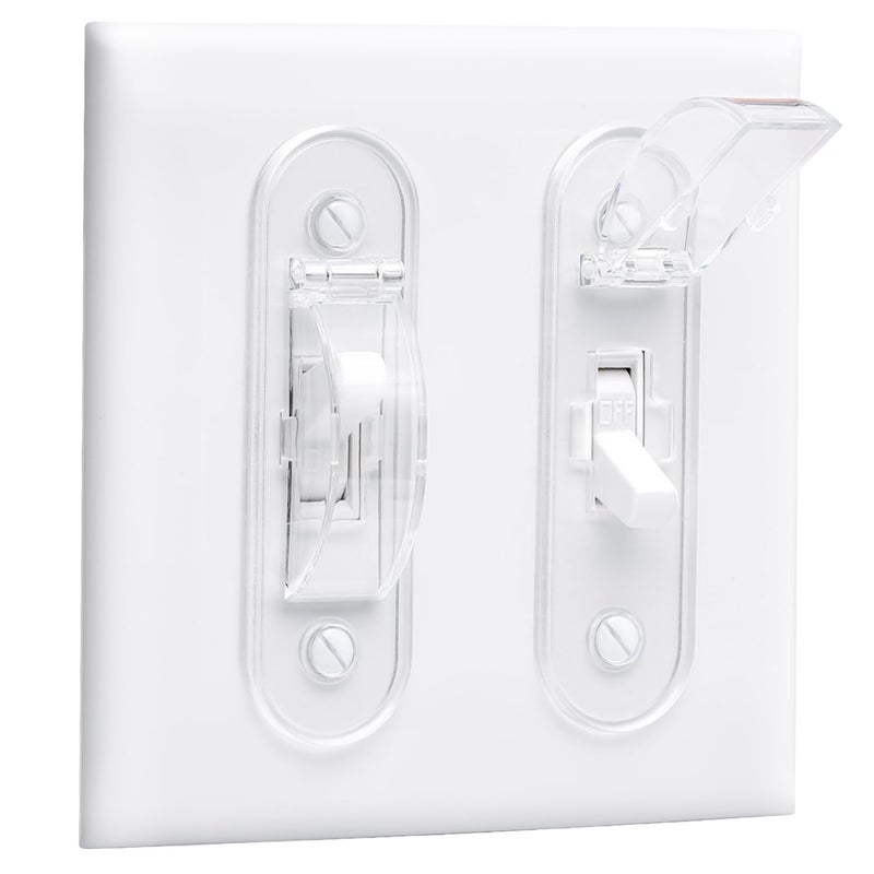Wall Switch Guard Childproof Light Switch Cover Guard Toggle Style Light Switch Protection Lock Toggle Switch in On or Off Position 1 Pack Clear